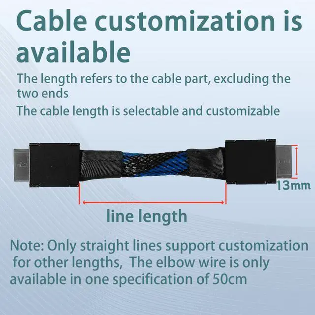 Alt view image 7 of 7 - HOOCCC Oculink Cable Silver-Plated OcuLink 4i SFF-8611 to SFF-8611 PCIe 4.0 x4 Gen4 Full-Function Extension Cable, 64Gbps High-Speed Data Cable for Egpu