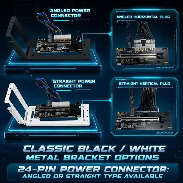 Alt view image 6 of 7 - HOOCCC PCIe 5.0 Oculink GPU Dock External eGPU Enclosure, Open Frame No Length Limit, Supports ATX/SFX Power Supply & Sync Start, for Gaming/Workstation Graphics Cards