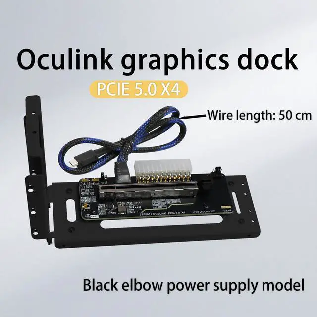 Alt view image 2 of 7 - HOOCCC PCIe 5.0 Oculink GPU Dock External eGPU Enclosure, Open Frame No Length Limit, Supports ATX/SFX Power Supply & Sync Start, for Gaming/Workstation Graphics Cards