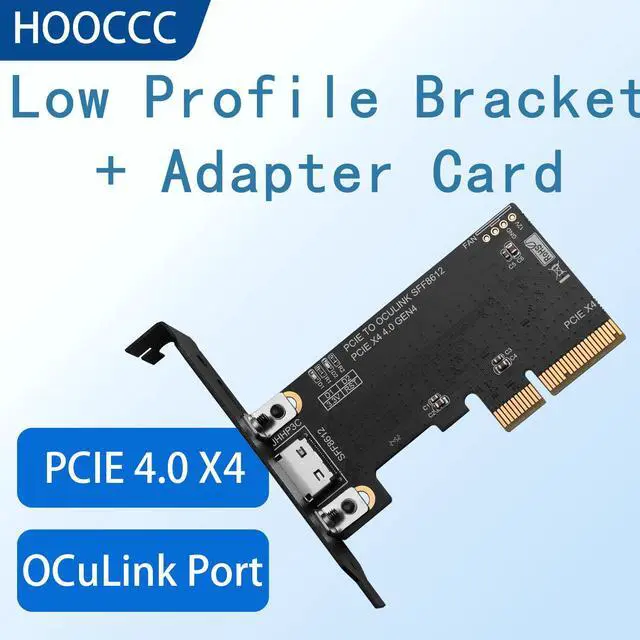 Main image of HOOCCC PCIe 4.0 x4 to OCuLink SFF-8612 Adapter Card, Gen4 External GPU eGPU Expansion Board with Full & Low Profile Brackets, Compatible with SFF-8611 Cable, Backward Compatible with PCIe 3.0 P3C