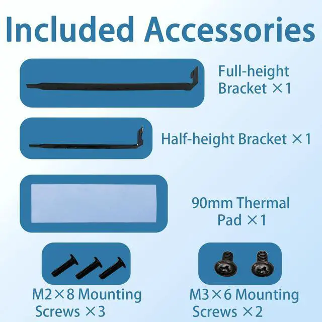 Alt view image 5 of 7 - HOOCCC PCIe 5.0 x4 to E1.S SSD Adapter Card, Up to 10000MB/s, with Heatsink & Full-Height/Half-Height Brackets, 6-Layer PCB, Compatible with PCIe 5.0/4.0/3.0 Slots (E1.S SSD Not Included)