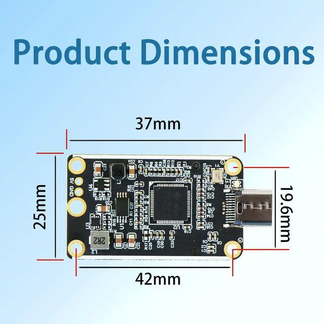 Alt view image 6 of 6 - HOOCCC USB-C to M.2 NVMe Adapter Board, JMS583 Chipset, 10Gbps Type-C 3.1/3.2 Gen 2, 42x25mm Mini PCB for M-Key 2230 SSD (No Cable/SSD)