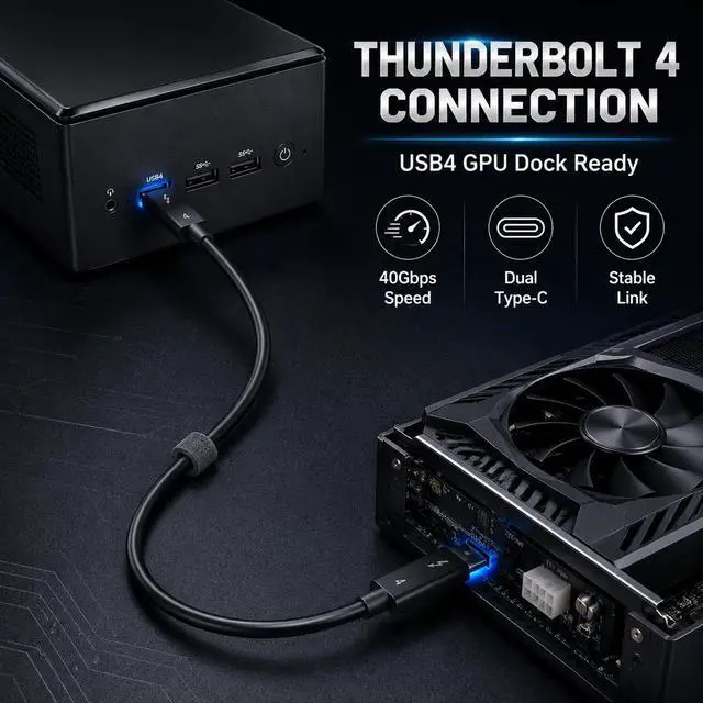 Alt view image 6 of 7 - HOOCCC Thunderbolt 4 Cable 80cm, 240W PD Fast Charging, 40Gbps Data Transfer, 8K Video Output USB-C to USB-C Cable for Laptop, Docking Station, SSD, MacBook, Windows