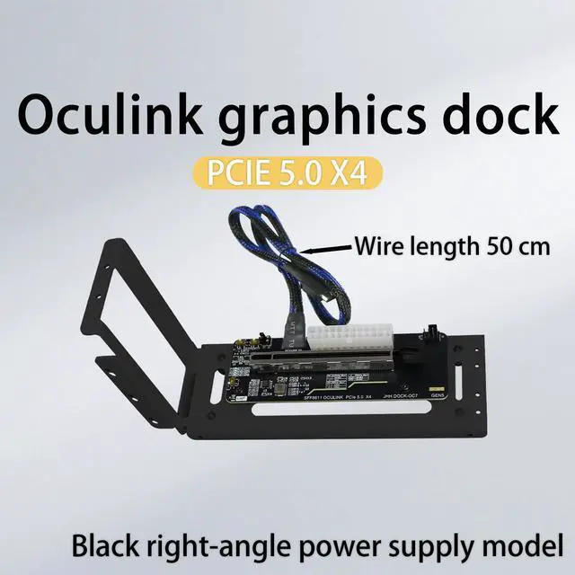 Alt view image 2 of 7 - HOOCCC PCIe 5.0 Oculink GPU Dock External eGPU Enclosure, Open Frame No Length Limit, Supports ATX/SFX Power Supply & Sync Start, for Gaming/Workstation Graphics Cards