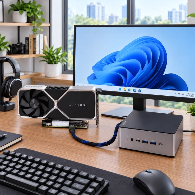 Alt view image 6 of 6 - HOOCCC OCuLink PCIe 4.0 x4 eGPU Docking Station Kit, M.2 NVMe to SFF-8612 Adapter & 50cm Cable, ATX 24Pin GPU Dock Board for Mini PC Laptop Combo 3