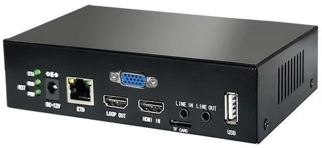 Alt view image 5 of 5 - HD Video Encoder, HDMI/VGA 2-in-1 Video Encoder, H.264/H.265 Hardware Encoder with HDMI Loopout, Support SRT/RTSP/RTMP/ONVIF/WebRTC, 1080P@60fps Encoding