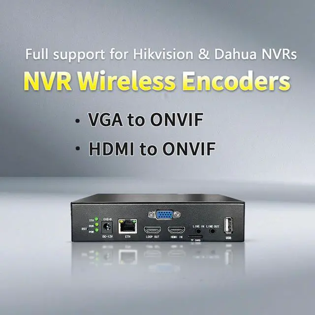 Main image of HD Video Encoder, HDMI/VGA 2-in-1 Video Encoder, H.264/H.265 Hardware Encoder with HDMI Loopout, Support SRT/RTSP/RTMP/ONVIF/WebRTC, 1080P@60fps Encoding