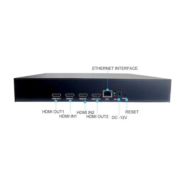 Alt view image 6 of 6 - Dual Channel HDMI Video Encoder with Loopout, H.264/H.265 Hardware Encoder, 2-Ch HDMI In / 2-Ch HDMI Out, SRT/RTSP/RTMP/WebRTC/GB28181/ONVIF Streaming Encoder, SATA 3.0 Storage