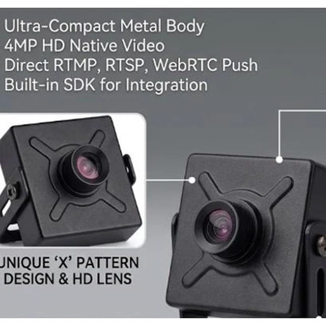 Alt view image 5 of 5 - 4MP HD IP Streaming Camera, Ultra-Compact Live Broadcast & Industrial Web Camera Supporting RTMP, RTSP, WebRTC, GB28181 Protocols with SDK