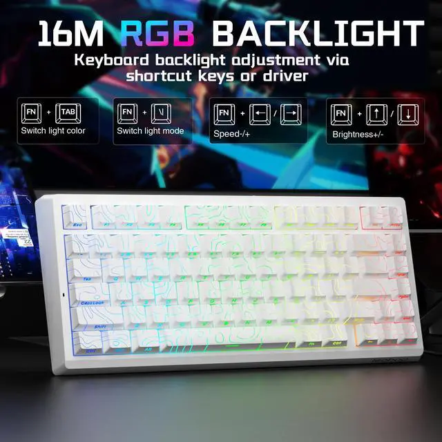 Alt view image 6 of 7 - LEOBOG A80 RT Ultra HE Wireless Mechanical Gaming Keyboard 75%, Tri-Mode Hall Effect Rapid Trigger Magnetic Switch Keyboard with 0.01mm Adjustable RT, Hot Swappable RGB Backlit Keyboards for PC Gamers