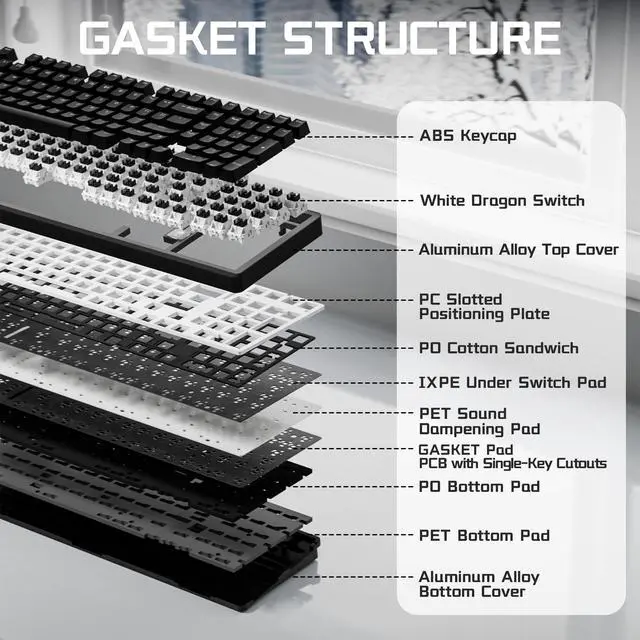 Alt view image 6 of 7 - LEOBOG HI98C Pro Wireless Mechanical Gaming Aluminum Keyboard with Num Pad
