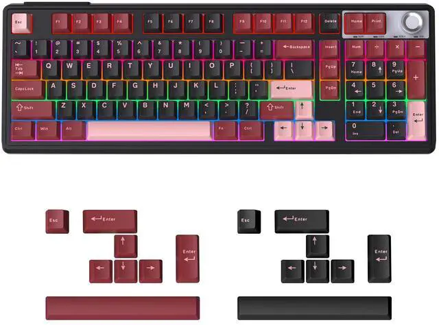 Main image of Wireless Keyboard, Quiet Bluetooth Keyboard for Laptop RGB with Knob