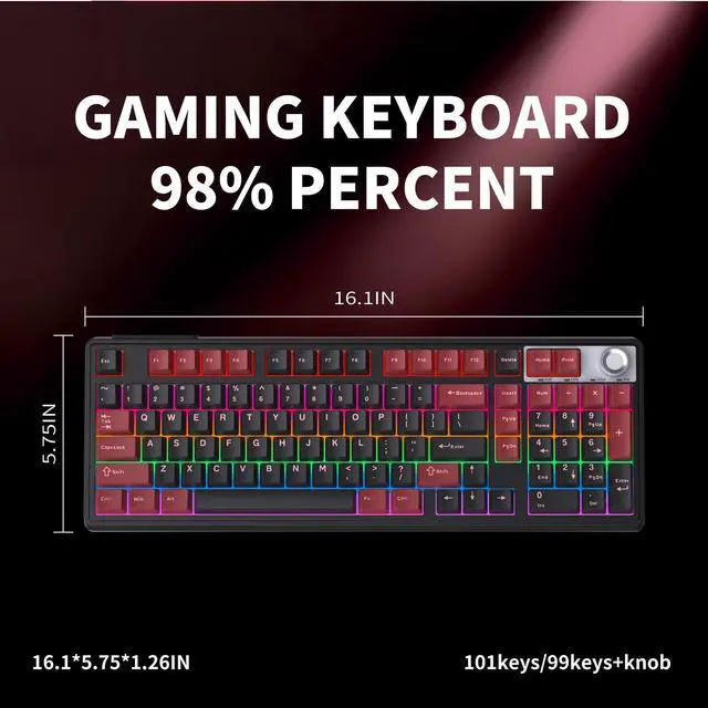 Alt view image 7 of 7 - Wireless Keyboard, Quiet Bluetooth Keyboard for Laptop RGB with Knob