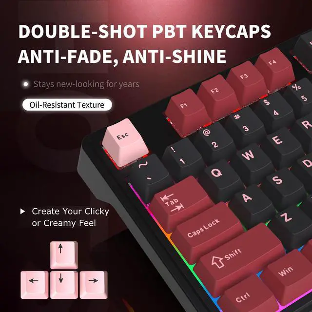 Alt view image 5 of 7 - Wireless Keyboard, Quiet Bluetooth Keyboard for Laptop RGB with Knob