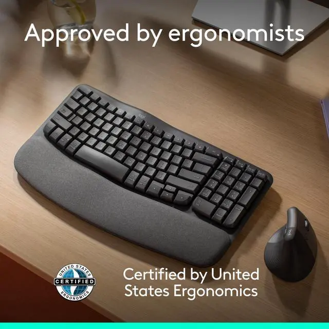 Alt view image 5 of 7 - Wave Keys Wireless Ergonomic Keyboard - Graphite