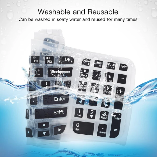 Alt view image 7 of 7 - Large Print Keyboard Cover for Logitech Wave Keys MK670 Combo Keyboard Skin, Logitech Wave Keys Wireless Ergonomic Keyboard Cover Protector Skin, Logitechs Waves Key Accessories, Black