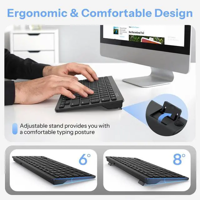 Alt view image 4 of 7 - Rechargeable Keyboard for Mac, Bluetooth Only, No Numpad, Ink Black