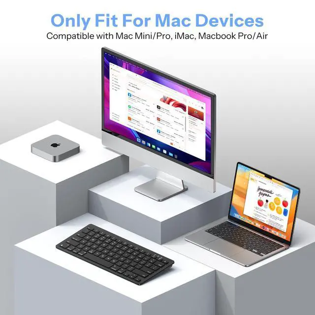 Alt view image 5 of 7 - Rechargeable Keyboard for Mac, Bluetooth Only, No Numpad, Ink Black