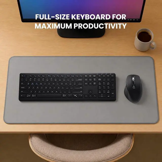 Alt view image 2 of 7 - Wireless Bluetooth Keyboard, Full Size Multi-Device Keyboard for PC, Laptop