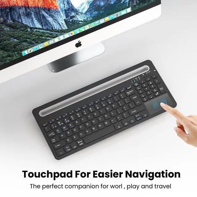 Alt view image 4 of 7 - Wireless Keyboard with Touchpad,Silent for PC Mac Tablet