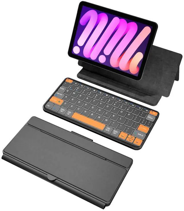 Main image of Universal Keyboard Plus Detachable, Dual Bluetooth Portable Keypad with Removable Stand & 7-Color Backlit, Wireless Travel Keyboard for iPad/Z Fold/Galaxy Tabs/Phones, Keypad for iOS/Android/Windows