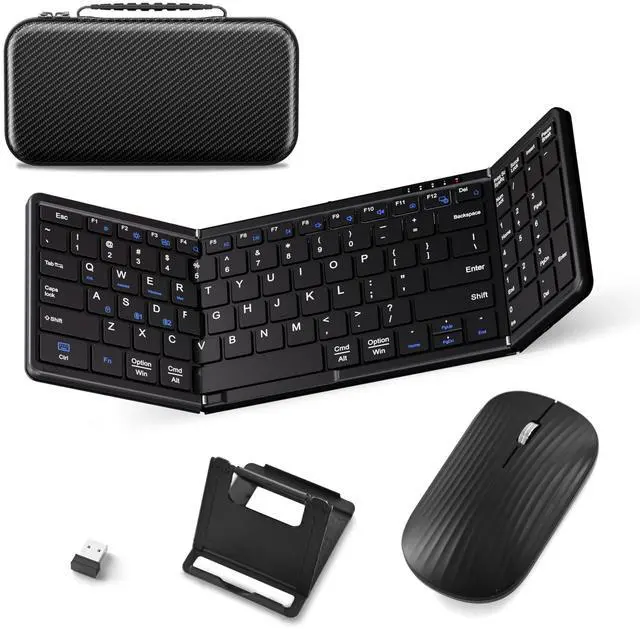 Main image of Foldable Keyboard and Mouse, Folding Bluetooth Keyboard Combo