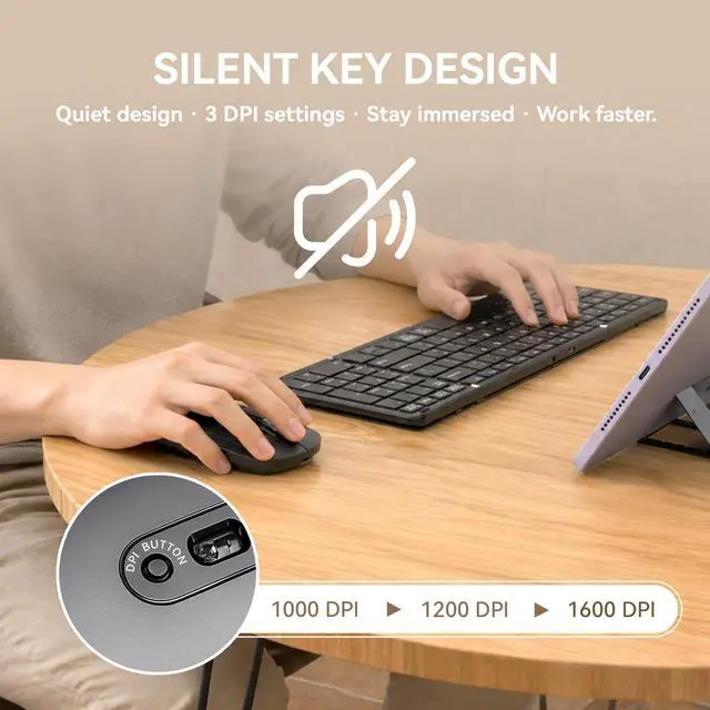 Alt view image 4 of 7 - Foldable Keyboard and Mouse, Folding Bluetooth Keyboard Combo