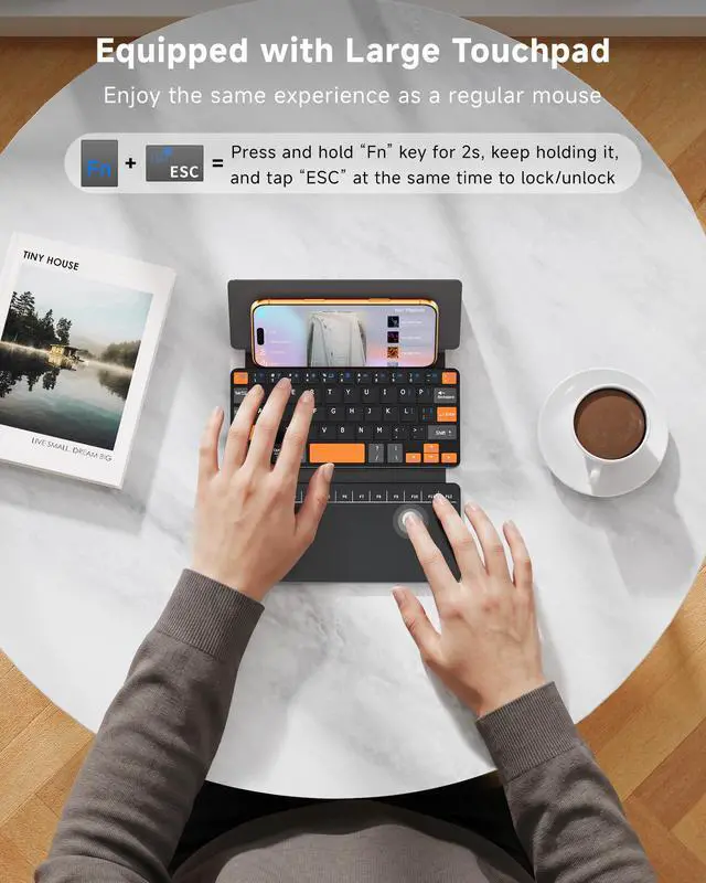 Alt view image 4 of 7 - Mini Wireless Keyboard with Touchpad for Phones,Galaxy Z Fold 8 Ultra/8/7/6