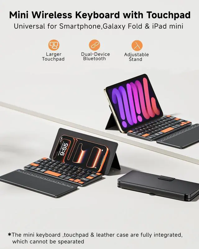 Alt view image 2 of 7 - Mini Wireless Keyboard with Touchpad for Phones,Galaxy Z Fold 8 Ultra/8/7/6