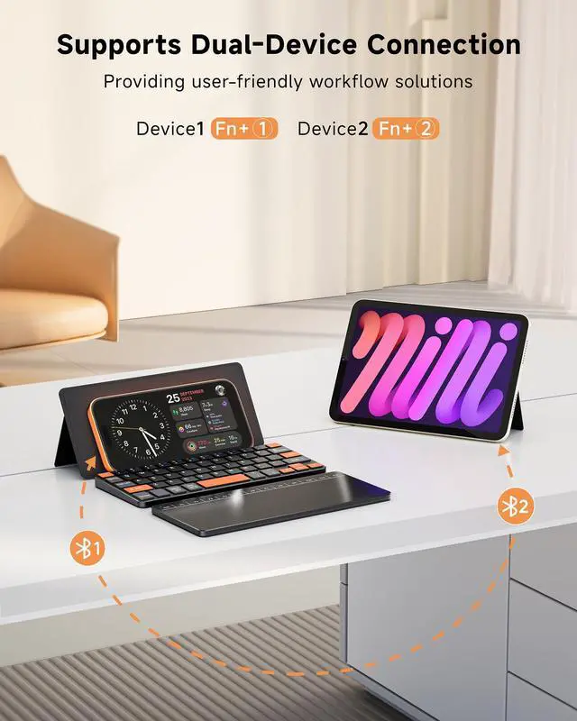Alt view image 7 of 7 - Mini Wireless Keyboard with Touchpad for Phones,Galaxy Z Fold 8 Ultra/8/7/6