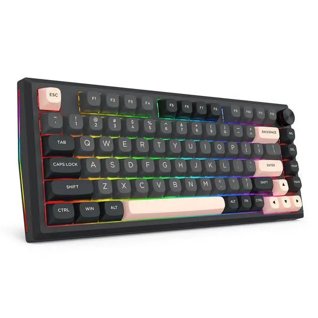 Alt view image 2 of 7 - K687 PRO Wireless CNC Gasket Gaming Keyboard, 81 Keys Mechanical Keyboard w/Premium CNC Aluminum Board, Easy-Control Knob, 5-Layer Noise Dampening, Custom Linear Switch, Round PBT Keycaps