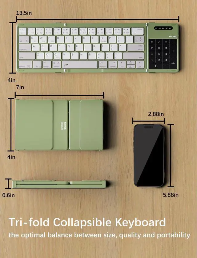 Alt view image 4 of 7 - Cube Pocket Upgraded Foldable Keyboard with Touchpad & Number Pad
