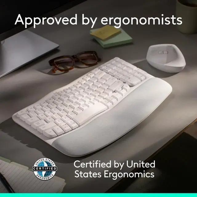 Alt view image 5 of 7 - Wave Keys Wireless Ergonomic Keyboard - Off White