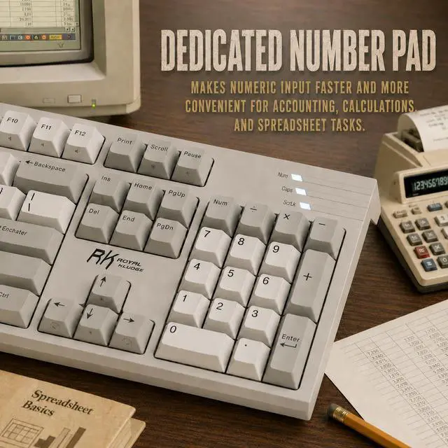 Alt view image 3 of 7 - R104 Wired Mechanical Keyboard Full Size, Gasket Mount