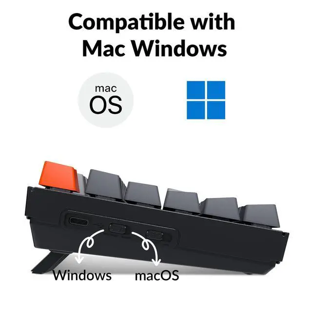 Alt view image 3 of 7 - K8 Tenkeyless Wireless Mechanical Keyboard for Mac, White Backlight, Bluetooth, Multitasking, Type-C Wired Gaming Keyboard for Windows Red Switch