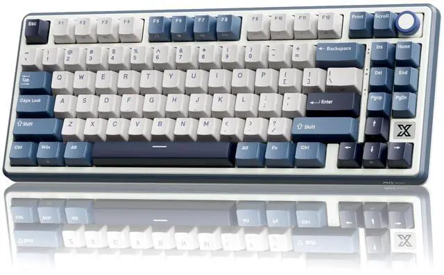 Main image of X87 Gasket Mechanical Keyboard, 75% Wireless Gaming Keyboard with Touchable X-Plate & Volume Knob, Bluetooth/2.4GHz/Wired, Hot Swappable RGB Backlit (Blue, Tactile Beige Switch)