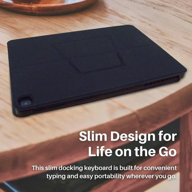Alt view image 4 of 5 - Helios 10.1 Tablet Docking Keyboard Case - Magnetic Detachable POGO Pin Keyboard with Precise Touchpad - 2 in 1 Laptop Tablet Cover with Adjustable Kickstand - Silent & Comfortable Typing