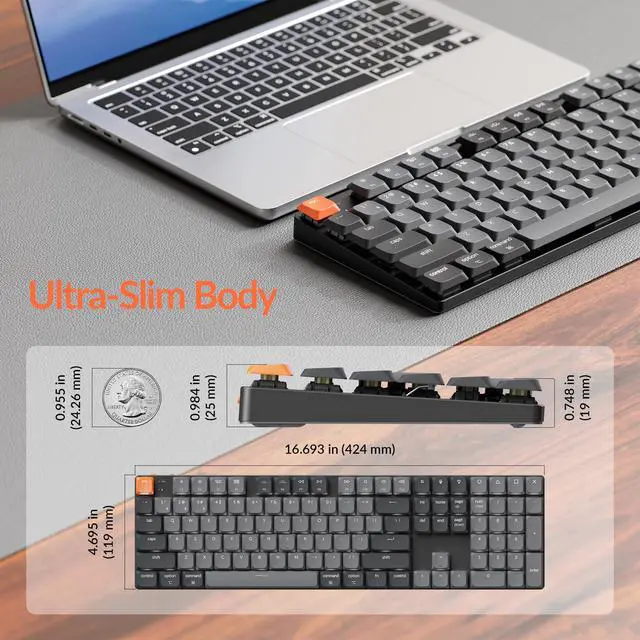 Alt view image 4 of 7 - K5 Version 2 Wireless Bluetooth Low Profile Mechanical Keyboard