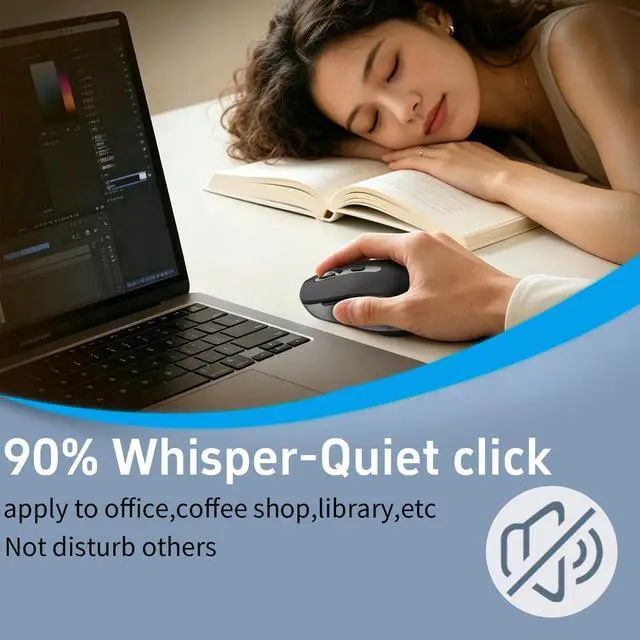 Alt view image 2 of 7 - Wireless Ergonomic Computer Mouse for Laptop PC Chromebook Desktop