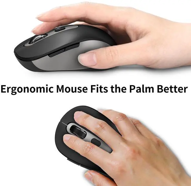 Alt view image 3 of 7 - Wireless Ergonomic Computer Mouse for Laptop PC Chromebook Desktop
