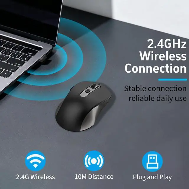 Alt view image 4 of 7 - Wireless Ergonomic Computer Mouse for Laptop PC Chromebook Desktop