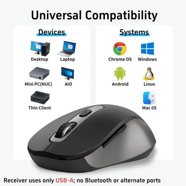 Alt view image 7 of 7 - Wireless Ergonomic Computer Mouse for Laptop PC Chromebook Desktop
