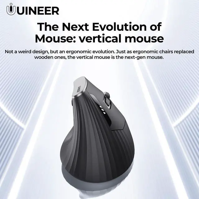 Alt view image 4 of 7 - Ergonomic Vertical Mouse, 2.4G Wireless Mouse, Rechargeable, 4-DPI
