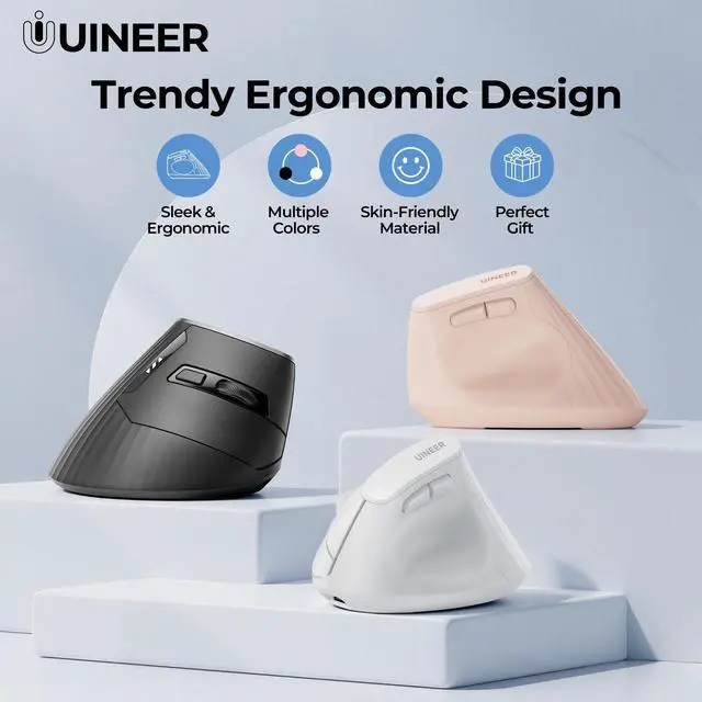 Alt view image 7 of 7 - Ergonomic Vertical Mouse, 2.4G Wireless Mouse, Rechargeable, 4-DPI