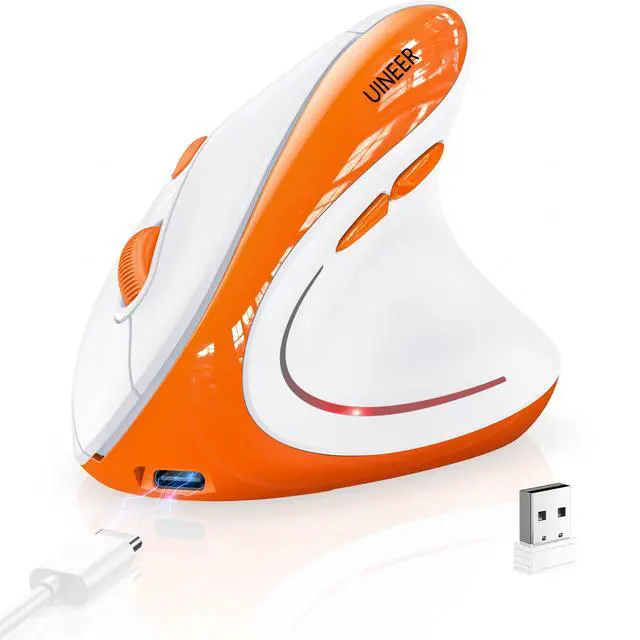 Alt view image 7 of 7 - Ergonomic Vertical Mouse, Tri-Mode Wireless, Rechargeable, 4 DPI