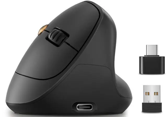 Main image of Ergonomic Vertical Wireless Mouse, 57°, Small/Medium Hands, Black