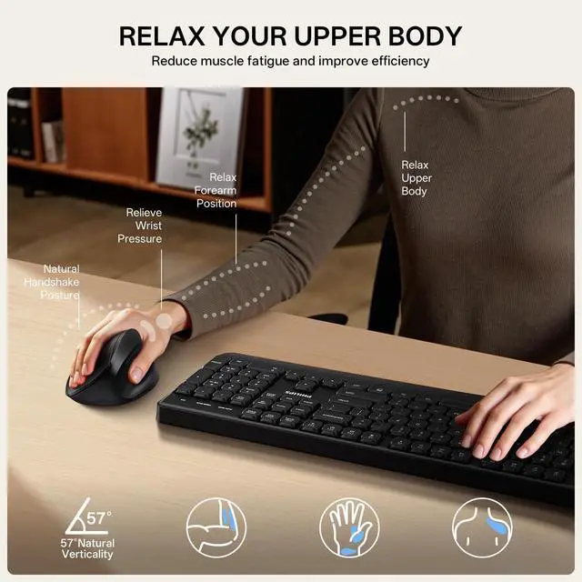 Alt view image 4 of 7 - SPK7628 Ergonomic Mouse - Wireless Mouse with 3 Adjustable DPI