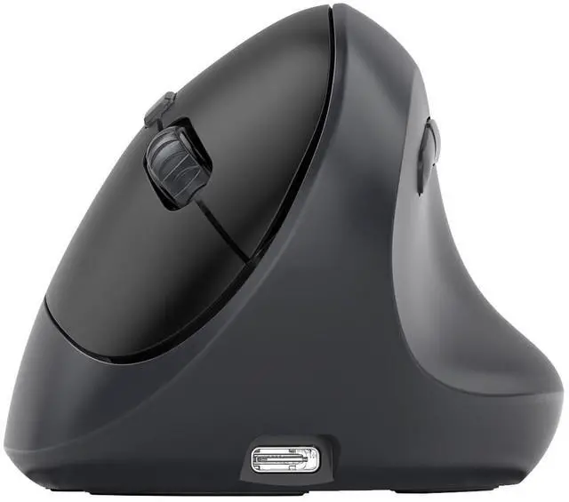 Main image of Ergonomic Vertical Wireless Mouse, Bluetooth 5.2/5.0 & 2.4G Tri-Mode, Type-C Rechargeable with Power Display, 6-Level Adjustable 8,000 DPI, Lightweight Quiet Click for Laptop Mac - Matte Black