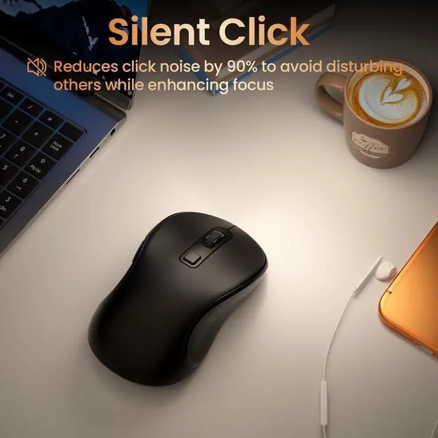 Alt view image 5 of 7 - L123 Wireless Mouse, 2.4G USB+2 Bluetooth, for Computer, Laptop.