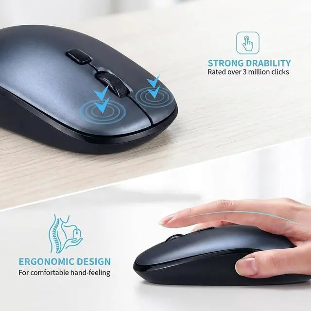 Alt view image 7 of 7 - Wireless Mouse for Laptop,2.4G Slim Quiet Portable USB Computer Mice,± 3200 DPI,Lightweight,Plug&Play,4 Adjustment Speed,20 Months Battery Life,Cordless Office Mouses for Mac,PC,Chromebook,Notebook